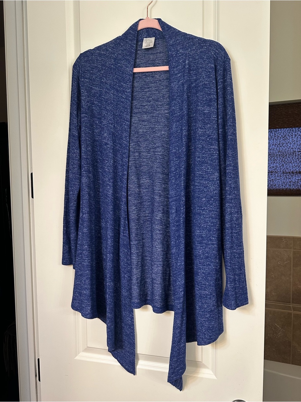 Women's Open-Front Draped Cardigan - Blue